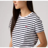 Levi's Perfect Tee In Emily Stripe Bright White Navy Blazer