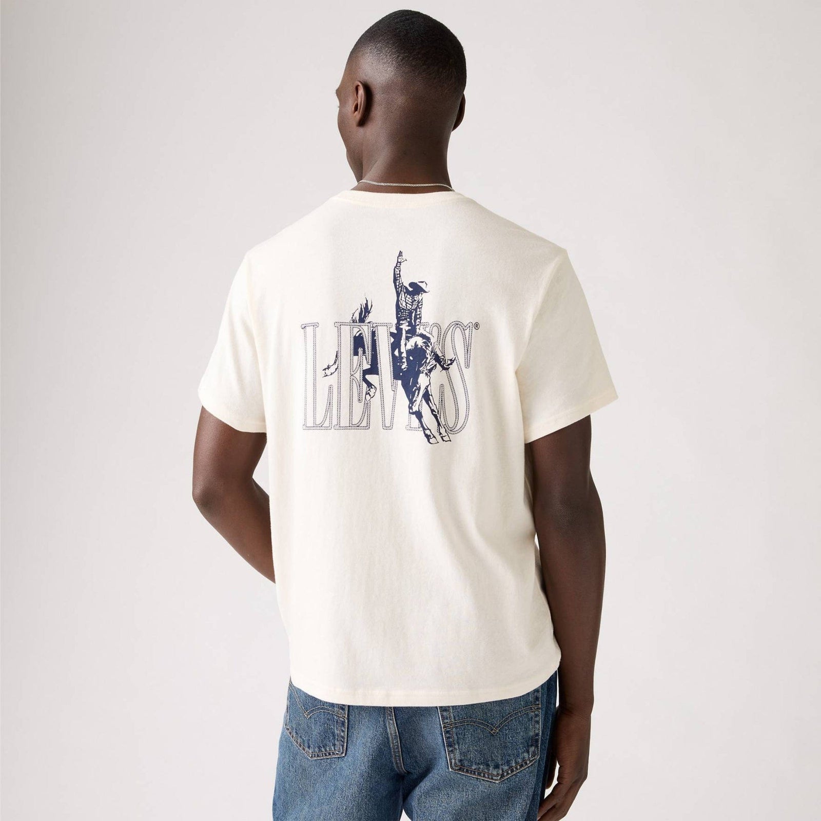 Levi's Relaxed Fit Graphic T-shirt Serif Cowboy Egret In Neutral