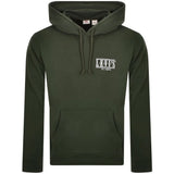 Levi's Relaxed Fit Serif Logo Hoodie In Dark Green