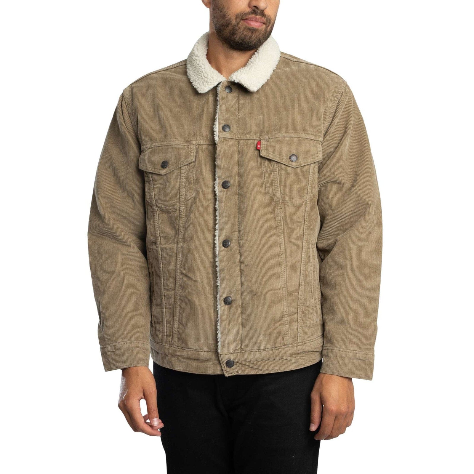 Levi's Relaxed Fit Sherpa Trucker Jacket In Timber Wolf