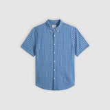 Levi's Short Sleeve Authentic Button-Down Shirt Sunshine Blue Dobby In Blue