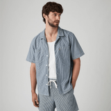 Levi's  Standard Camp Shirt in Mid Wash Stripe Blue