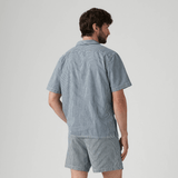 Levi's  Standard Camp Shirt in Mid Wash Stripe Blue