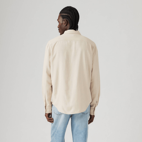 Levi's Sunset Pocket Standard Fit Cotton Linen Shirt in Porridge Cotton Linen Beige