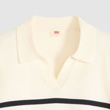 Levi's Super Soft Polo Sweater Isabella Stripes Tofu + Anthracite White