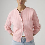 Levi's Supersoft Crewneck Cardigan Coral Blush Pink