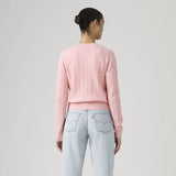 Levi's Supersoft Crewneck Cardigan Coral Blush Pink