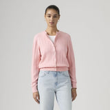 Levi's Supersoft Crewneck Cardigan Coral Blush Pink