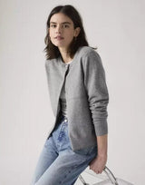 Levi's Supersoft Crewneck Cardigan In Heather Grey