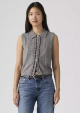 Levi's Supersoft Mini Ruffle Vest Top In Grey