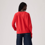 Levi's Supersoft V-Neck Pullover Sweater In True Red