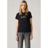 Levi's The Perfect Tee Leopard Caviar In Black