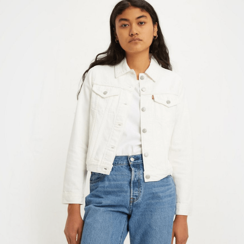 Levis mens hot sale white denim jacket