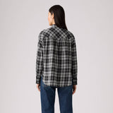 Levi's Western Harlie Flannel Shirt Allegra Plaid Anthracite Night In Black