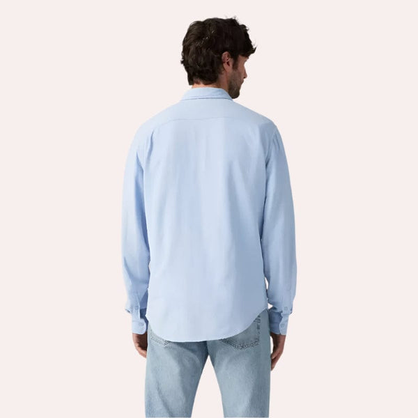 Levis Sunset Pocket Standard Fit Cotton Linen Shirt In Chambray Blue