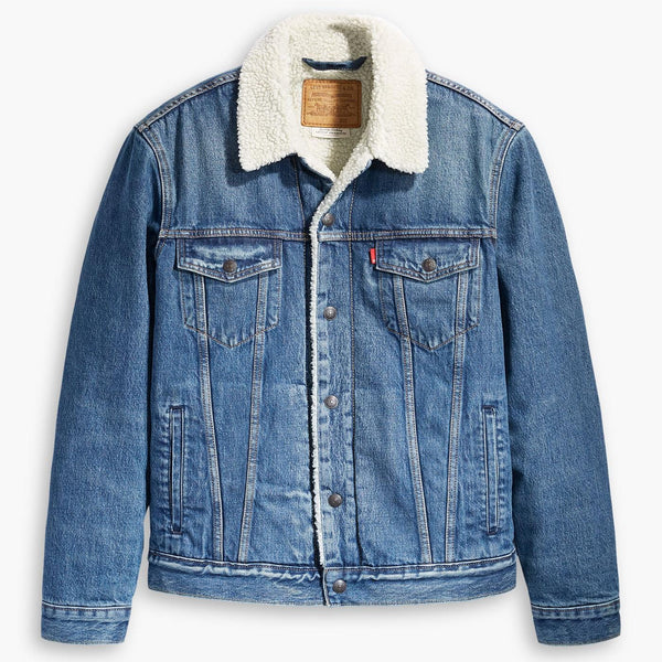 Levi's light wash sherpa jacket hotsell