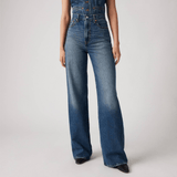 Levis Women's Ribcage Wide Leg Jeans in Polar Perimiter Blue 32L