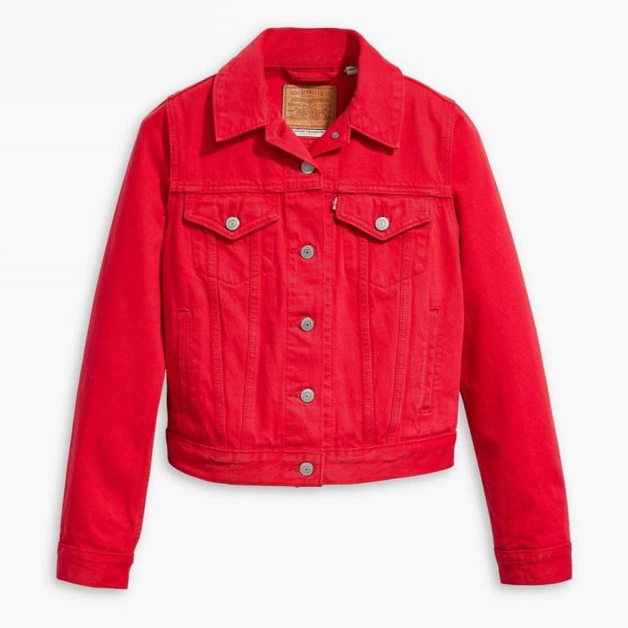 Levi In Script Levi's The Original Trucker Jacket in Script Red Trucker