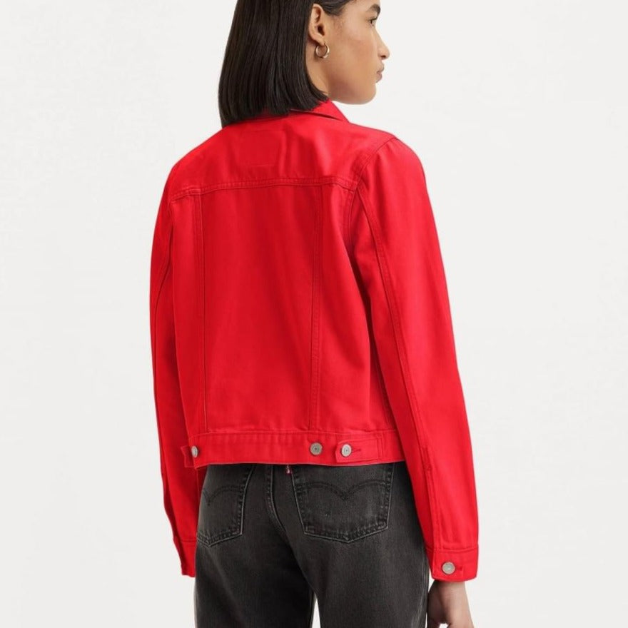 Levi In Script Levi's The Original Trucker Jacket in Script Red Trucker