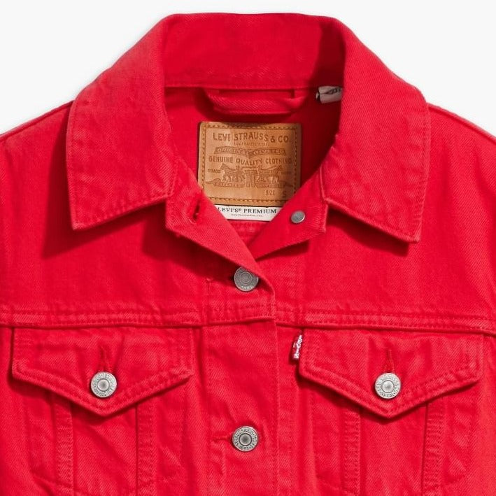 Levi In Script Levi's The Original Trucker Jacket in Script Red Trucker