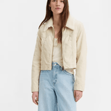 Levi's Sherpa Zip Slim Trucker in Almond Milk