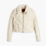 Levi's Sherpa Zip Slim Trucker in Almond Milk