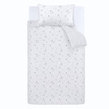 Little Bianca Fine Linens Bedding Stars Cotton Duvet Cover Set with Pillowcase Grey