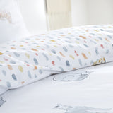 Little Bianca Fine Linens Bedding Zoo Animals Cotton Junior Duvet Cover Set with Pillowcases Pastel