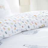 Little Bianca Fine Linens Bedding Zoo Animals Cotton Junior Duvet Cover Set with Pillowcases Pastel