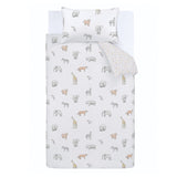 Little Bianca Fine Linens Bedding Zoo Animals Cotton Junior Duvet Cover Set with Pillowcases Pastel