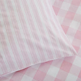 Little Bianca Fine Linens Bedroom Check And Stripe Fitted Sheet 25cm Depth Pink