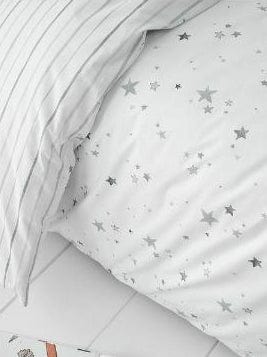 Little Bianca Grey Stars 100% Cotton Duvet Set