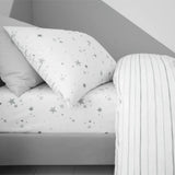 Little Bianca Grey Stars 100% Cotton Fitted Sheet