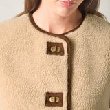 LK Bennett Bow Brown Camel Gilet
