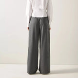 LK Bennett Liz Grey Wide Leg Trousers