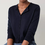 LK Bennett Lottie Midnight Plain Merino Fine Gauge Cardigan
