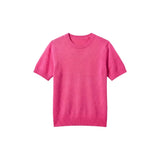 London Cashmere Company Esme Crew Tee In Party Pink