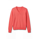 London Cashmere Company Indigo V Neck Jumper Hot Coral
