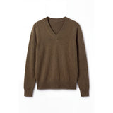 London Cashmere Company Indigo V Neck Jumper In Olive