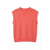 London Cashmere Company Zarah Tank In Hot Coral
