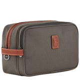 Longchamp Boxford Toiletry Case Recycled Canvas in Brown