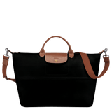 Longchamp Le Pliage Original Travel Bag Expandable Recycled Canvas in Black