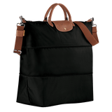 Longchamp Le Pliage Original Travel Bag Expandable Recycled Canvas in Black