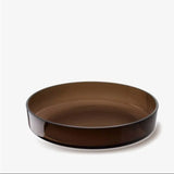 LSA Collective Low Glass Bowl Dia:35cm In Mocha