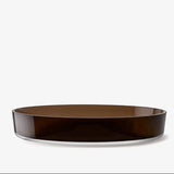 LSA Collective Low Glass Bowl Dia:35cm In Mocha