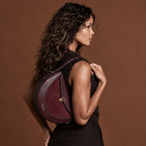 Luella Grey Angelina Multiway Shoulder Saddle Bag In Black Cherry