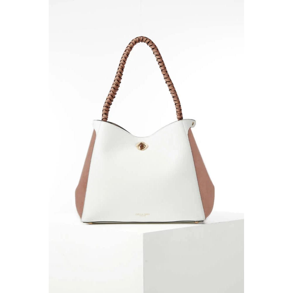 Luella Grey Adriana Woven Handle Hobo In White