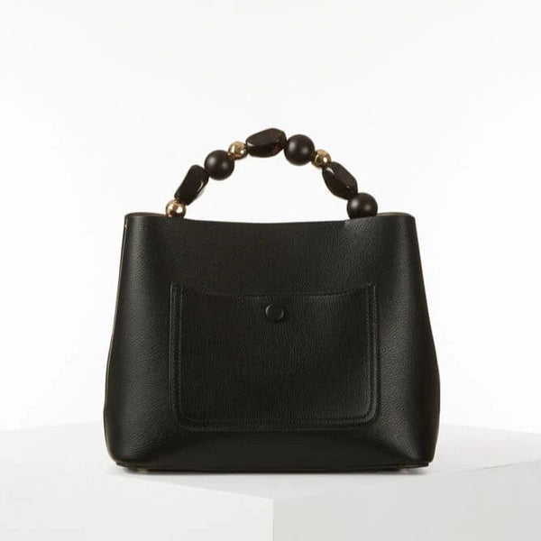 DANIELLE-BEADED HANDLE CROSSBODY TOTE BLACK DANIELLE-BEADED HANDLE CROSSBODY TOTE BLACK