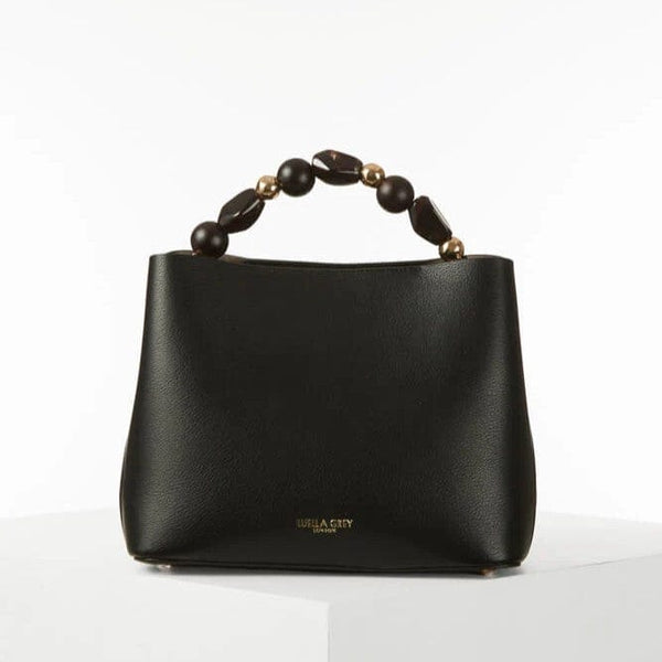 DANIELLE-BEADED HANDLE CROSSBODY TOTE BLACK DANIELLE-BEADED HANDLE CROSSBODY TOTE BLACK