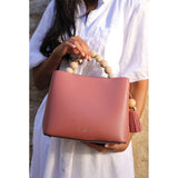 Luella Grey Demi Beaded Handle Crossbody Tote In Posy